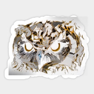 Gold Owl Spiritual Dark Portrait Sticker